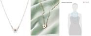 lonna & lilly Gold-Tone Crystal & Imitation Mother-of-Pearl Flower Pendant Necklace, 16" + 3" extender